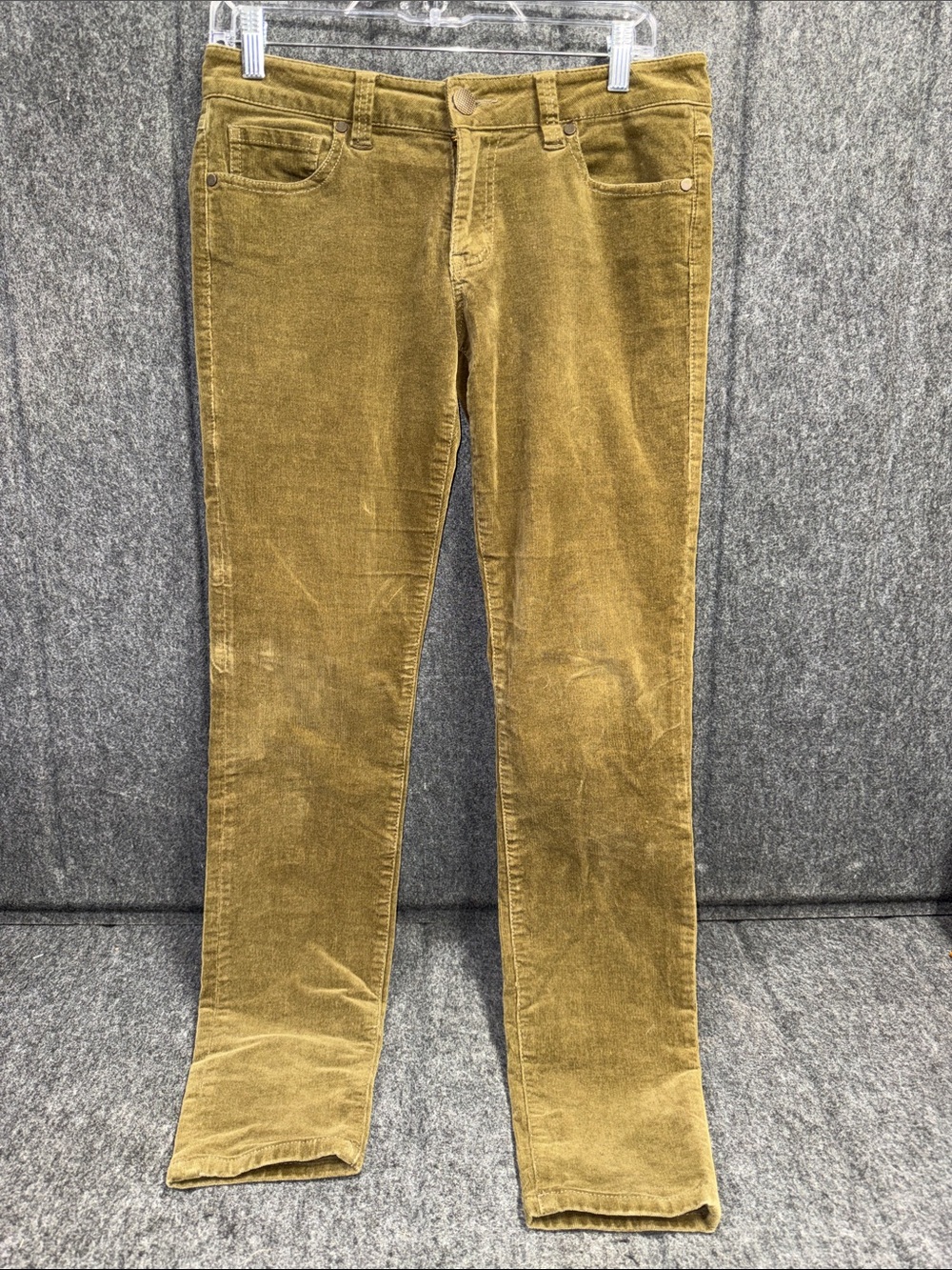 CAbi Women's Skinny Corduroy Jeans in Olive-Gold